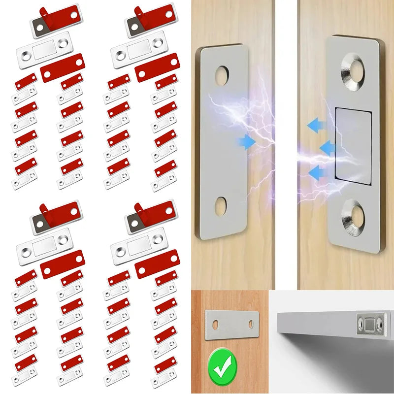 Strong Magnetic Cabinet Catches Ultra-Thin Door Magnets Stops Invisible Adhesive Drawer Magnet Catch for Kitchen Closet Closer Zpaxo