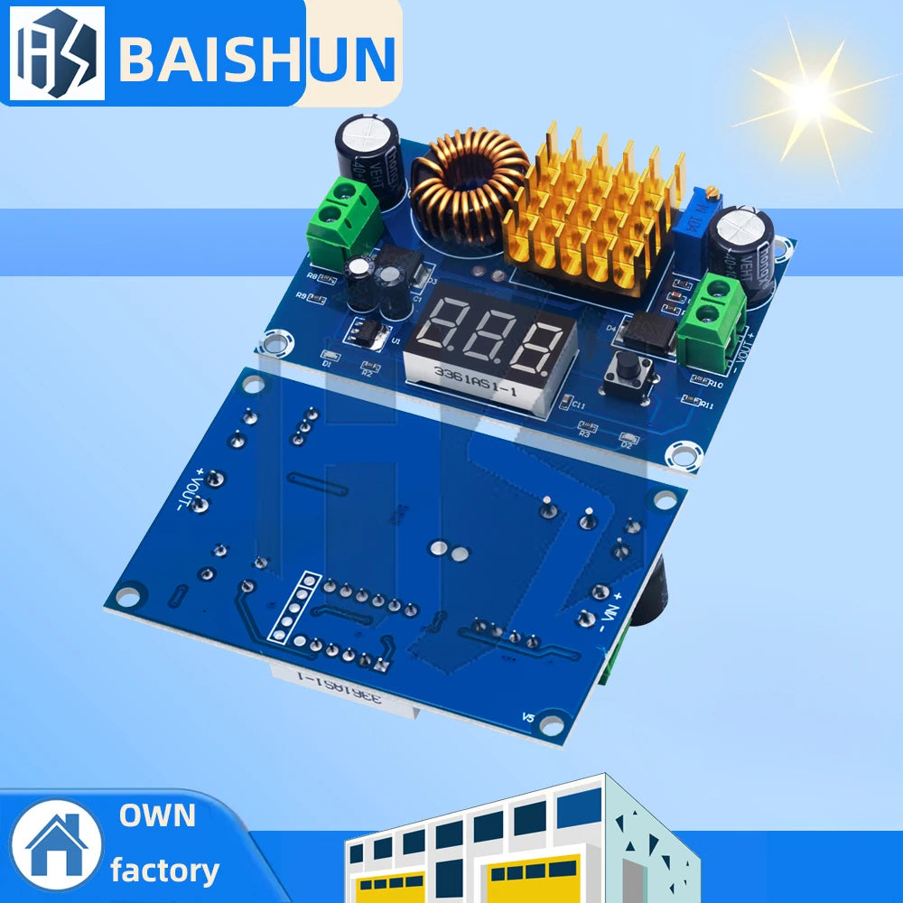 XH-M411 Solar Power Boost Converter: 3-35V Input to 5-45V Adjustable Output with Digital Voltmeter Zpaxo Default Title