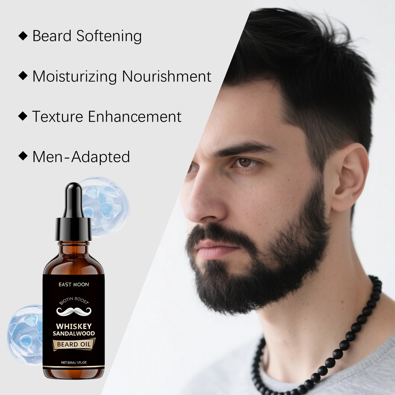 East Moon Rosemary Beard Oil for Men – Non-Greasy 30ml Beard Care Oil Zpaxo