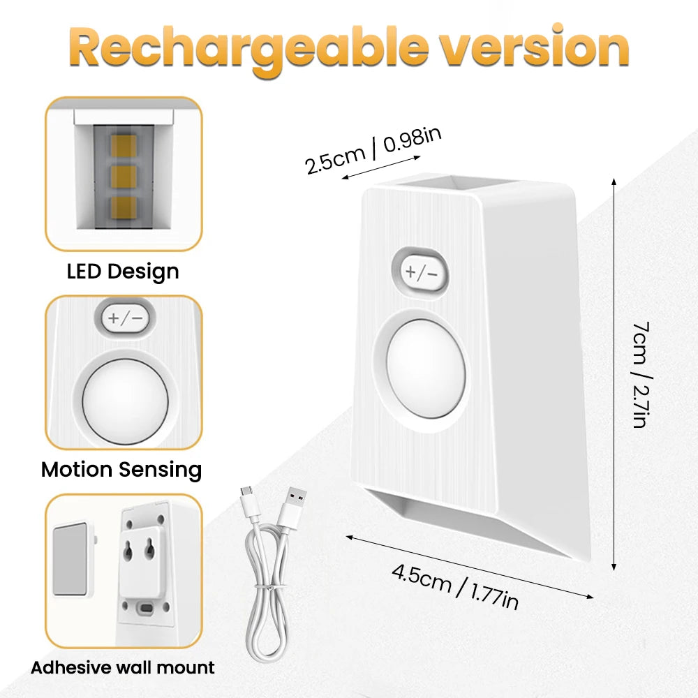 LED USB Rechargeable Wall Lamp Up Down Light PIR Motion Sensor Step Light Indoor Night Lamp for House Decor Exterior Patio Porch Zpaxo 155 Wall Light