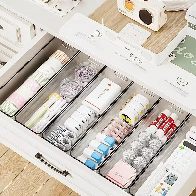 Transparent Multifunctional Storage Box Durable Clear Organizer Desk