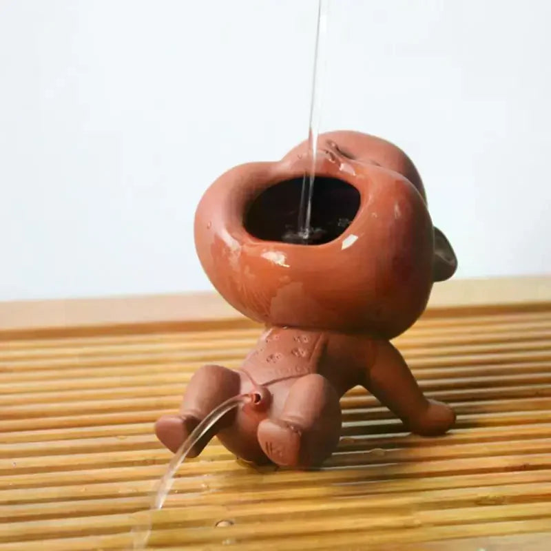 Cute Purple Sand Urine Boy Tea Pet Household Can Raise Tea Table Ornaments Fun Peeing Doll Tea Toy Set Accessories Zpaxo
