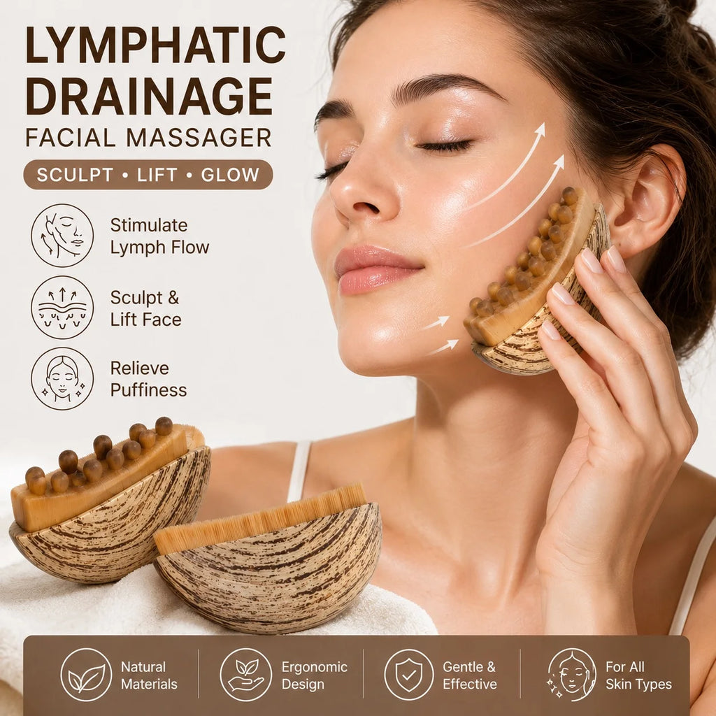 Lymphatic Contour Face Brush – Gua Sha & Drainage Massager Facial Massage Tool Zpaxo
