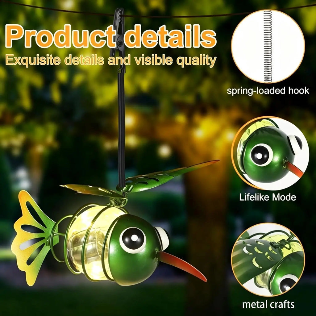 Hummingbird Solar Lights Yard Hangable Animal Sculpture Decor Light