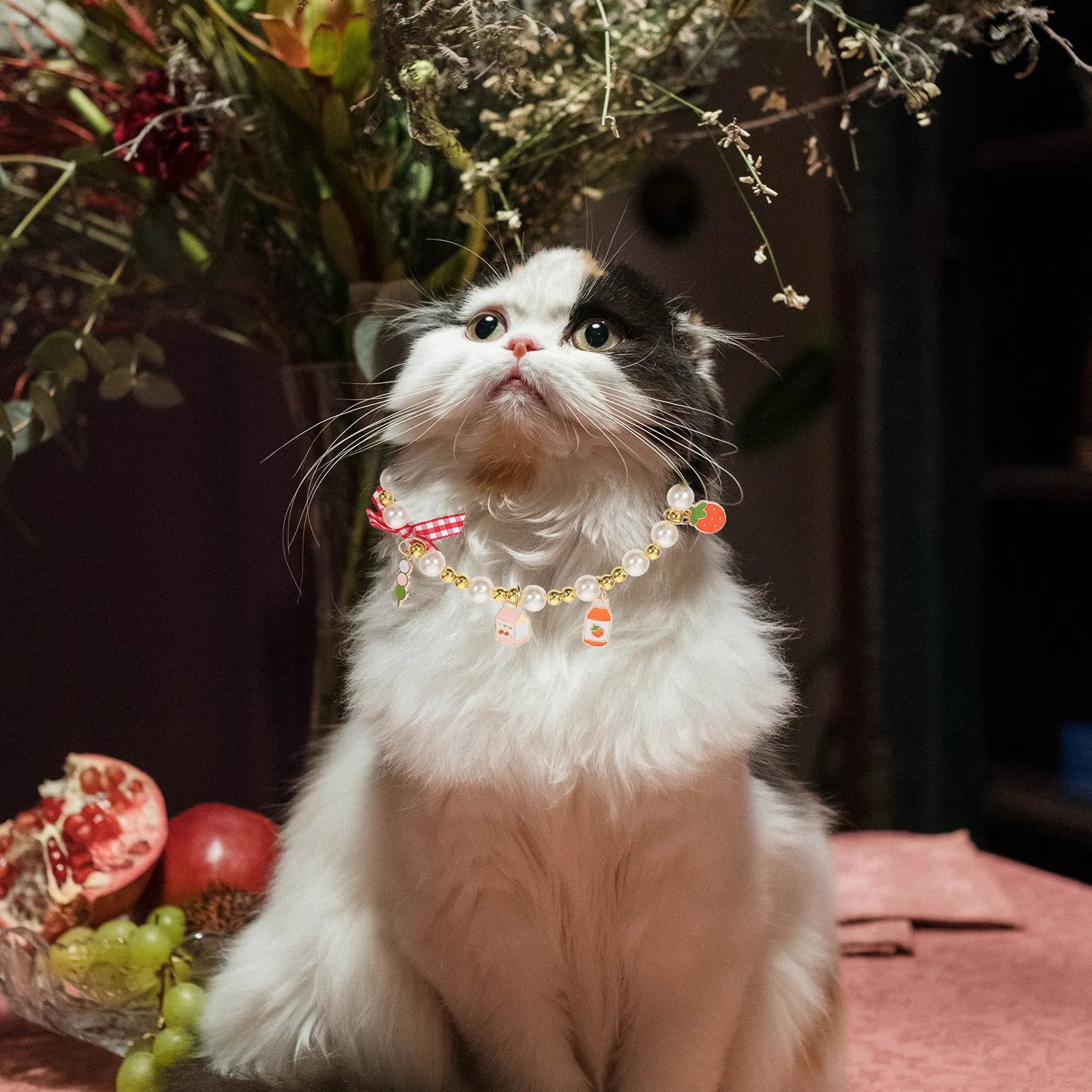 Pearl Design Pet Collar Bowknot Pendant Decorative Cat Dog Necklace