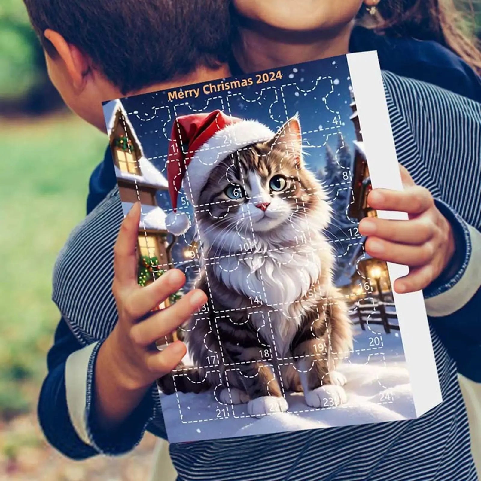 2D Acrylic Cat Advent Calendar 24 Days Christmas Countdown Cute