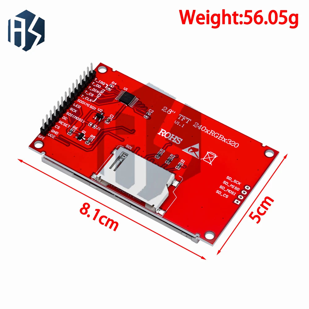 1PCS J34 F85 240x320 2.8" SPI TFT LCD Touch Panel Serial Port Module with PCB ILI9341 ST7789V 5V/3.3V 2.8 TFT With touch Zpaxo
