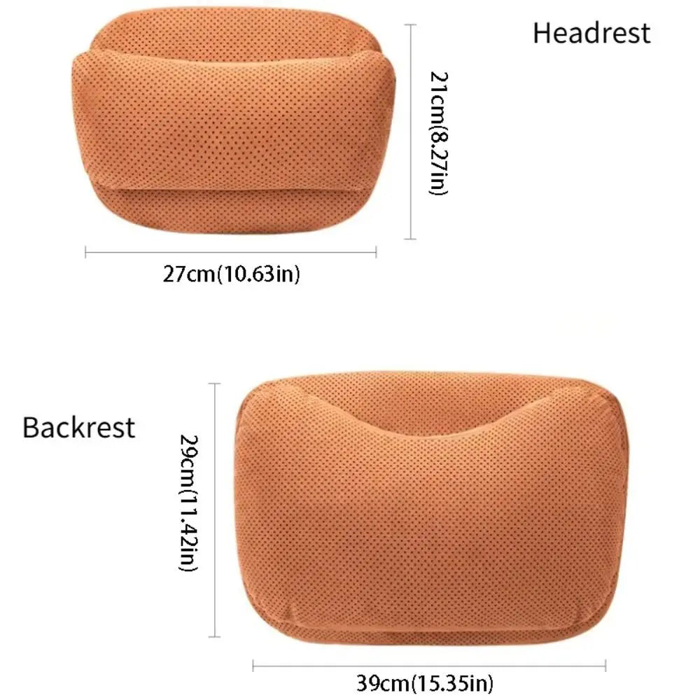 Suede Memory Cotton Car Neck Pillow Breathable Ergonomic Support Zpaxo