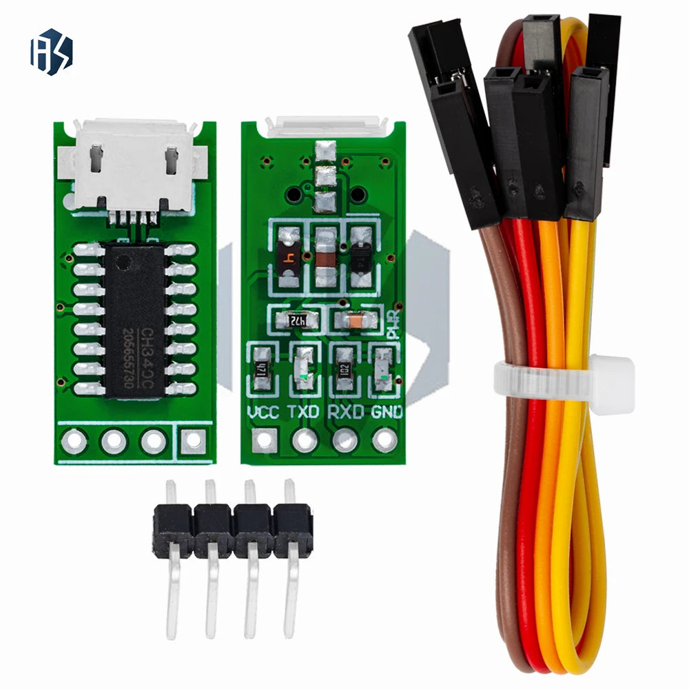 CH340C USB-TTL ISP Programmer Module, 3.3V/5V, Replace CP2102 CH340G with Wires for STM32 51 MCU Zpaxo