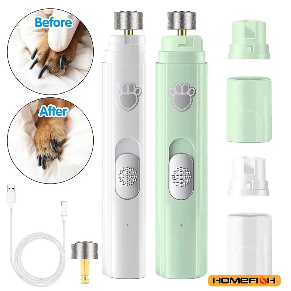 Electric Dog Nail Grinder Pet Nail Clipper USB Rechargeable Pet Nail Trimmers Painless with Polisher Wheel for Small/Large Pets Zpaxo