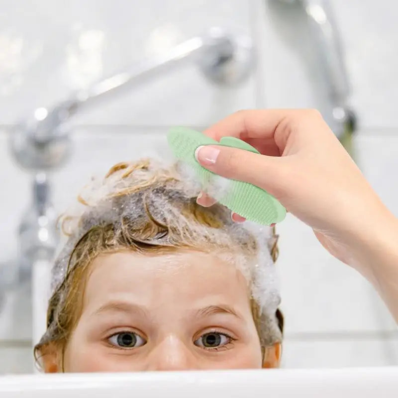 Baby Bath Brush Silicone Baby Hair Scrubber Scalp Massager and Brush Comb Bath Scrubber for Washing Hair and Dry Skin Relief Zpaxo