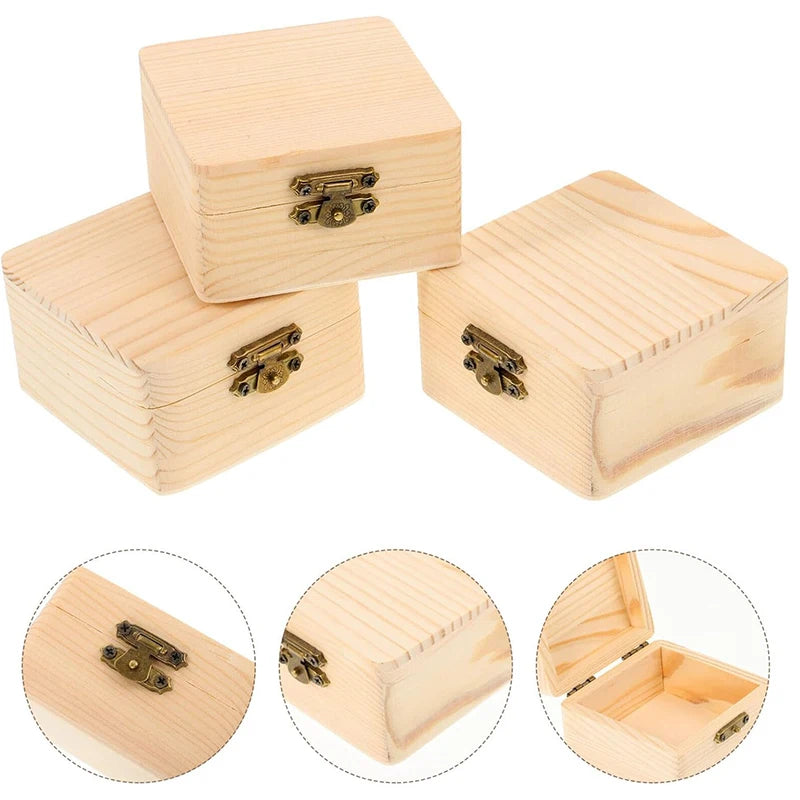 CM1 8x8x4 Plain Natural Wooden Packing Box Jewelry Storage Home