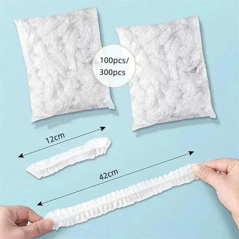 100/300pcs Disposable Fresh-keeping Film Cover No Odor Household Food Grade Fresh-keeping Bowl Cover PE Fresh-keeping Film Zpaxo Transparent color 100Pcs