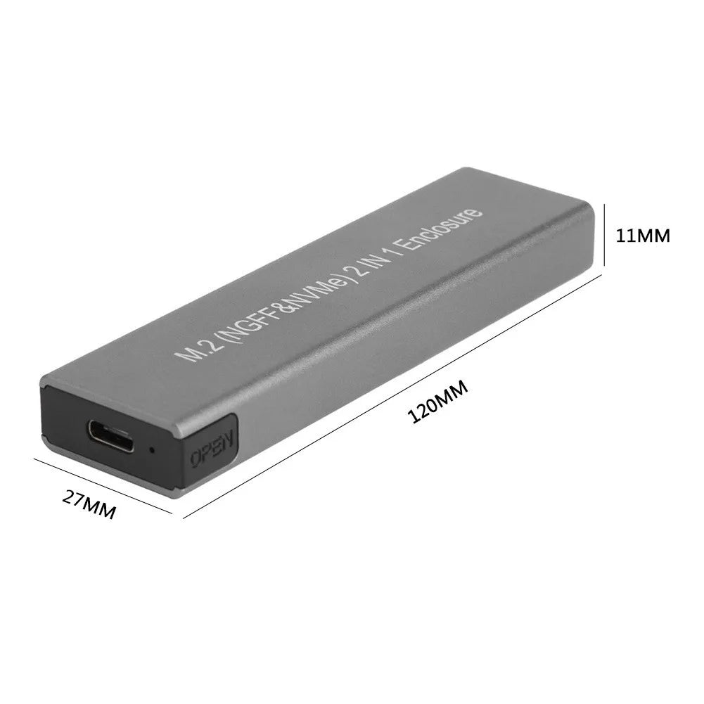 M2 SSD Case NVME Enclosure M.2 to USB 3.1 SSD Adapter w/OTG for NVME PCIE NGFF SATA M/B Key 2230/2242/2260/2280 Dual Protocol Zpaxo NVME PCIE NGFF SATA