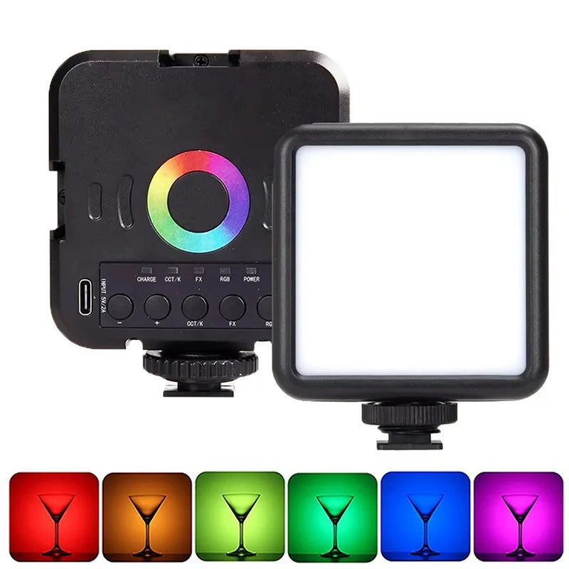 Full RGB Video Fill Light Mini LED Camera 1800mAh Rechargable Pocket Zpaxo
