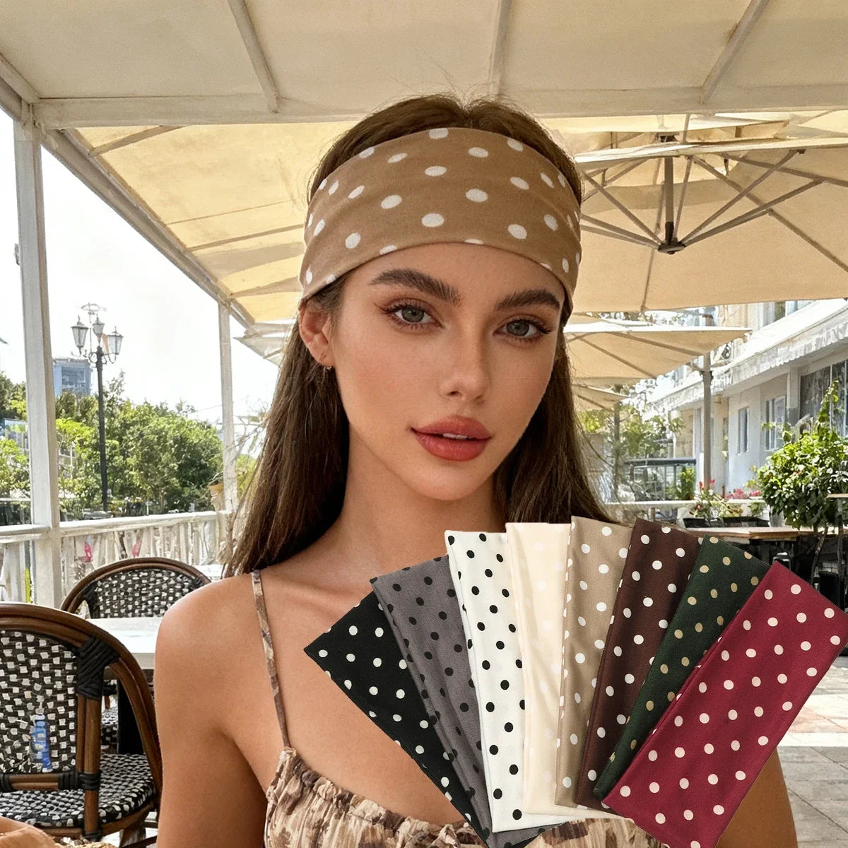 Y2K Retro Boho Breeze Wind Dot Stretch Women's Hairbands Korean Ins