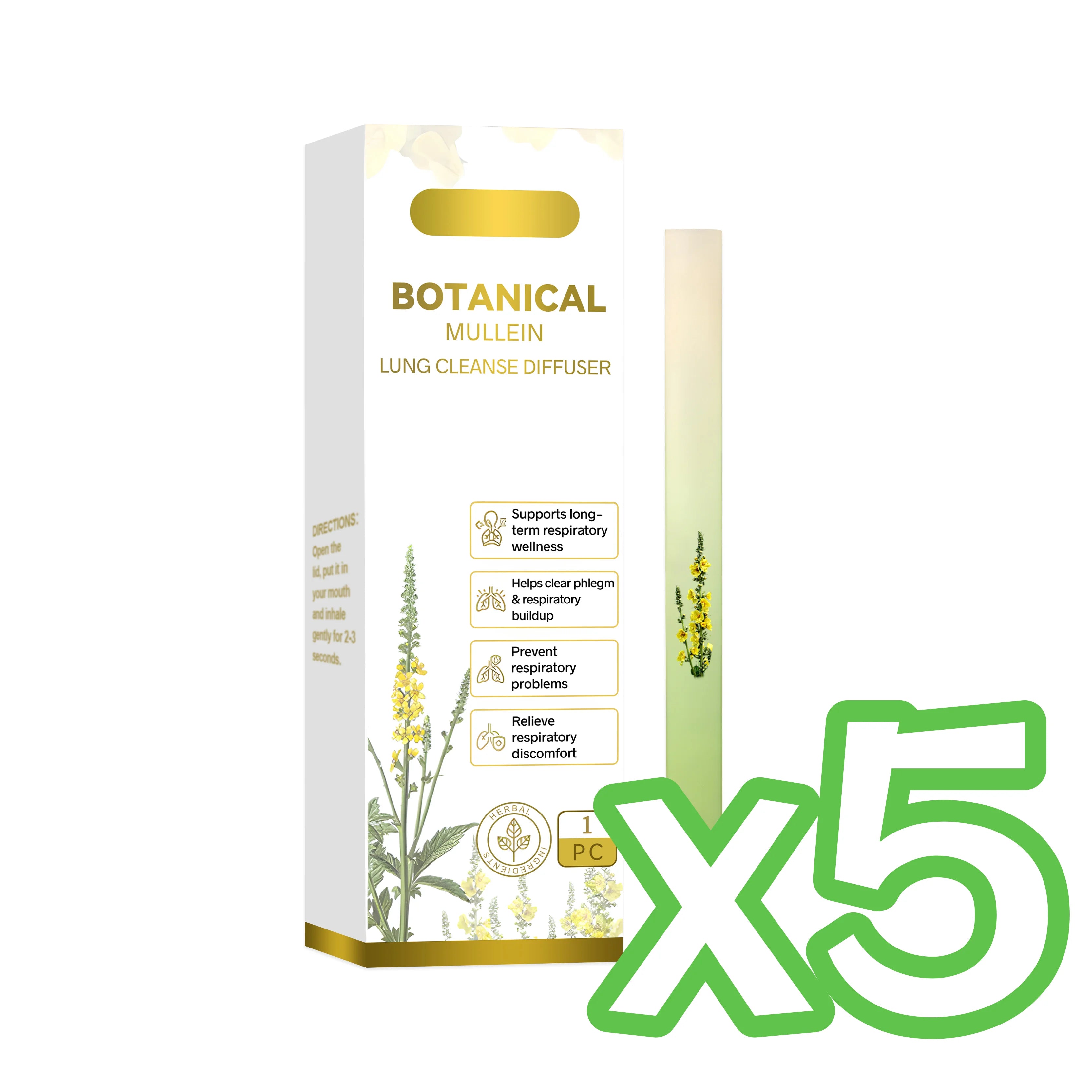 Herbal Nasal Inhaler Stick – Lung Cleanse, Energy & Mind Refresh Herbal Nasal Inhaler Zpaxo 1pc Boxed X 5