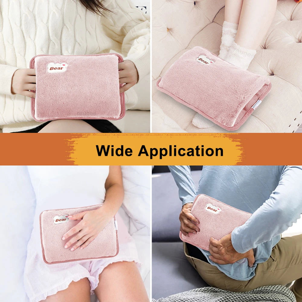 Electric Hand Warmer Portable Heated Gloves USB Warming Plush Water