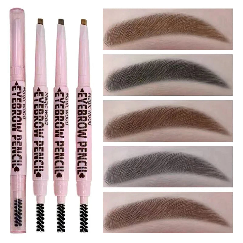 2 in1 Eyebrow Pencil Waterproof Tattoo Brush Long Lasting Eye Brow
