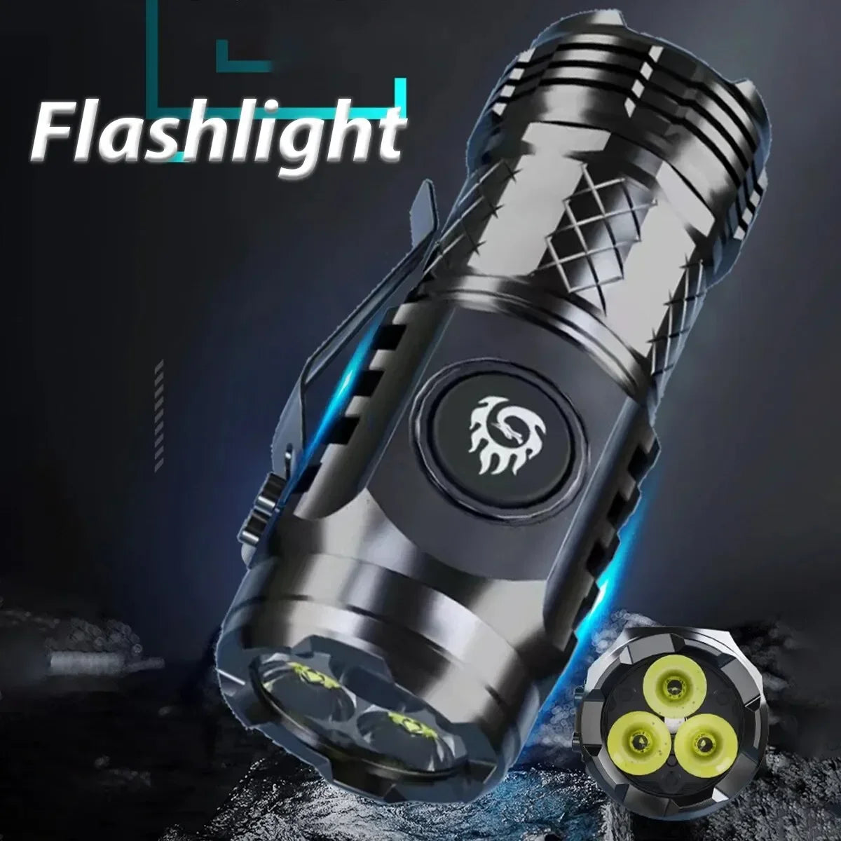 ESMARTER Mini 3-LED Flashlight | Type-C Rechargeable 800 Lumen