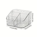 4-Compartment Clear Acrylic Makeup & Desk Organizer Storage Box Acrylic Desk Organizer Zpaxo white