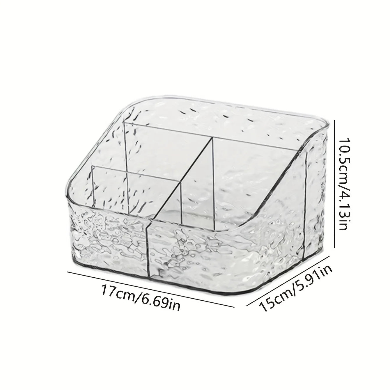4-Compartment Clear Acrylic Makeup & Desk Organizer Storage Box Acrylic Desk Organizer Zpaxo white