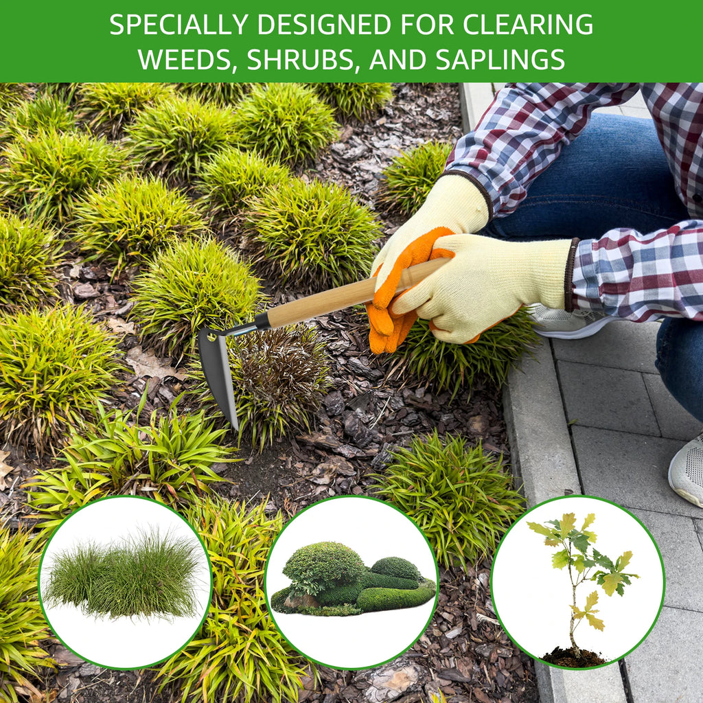 Japanese Grass Hoe Weeding Tools for Garden Hand Tool 13inch Weed Removal Tool Carbon Steel Garden Weed Hoe Comfortable Grip Zpaxo