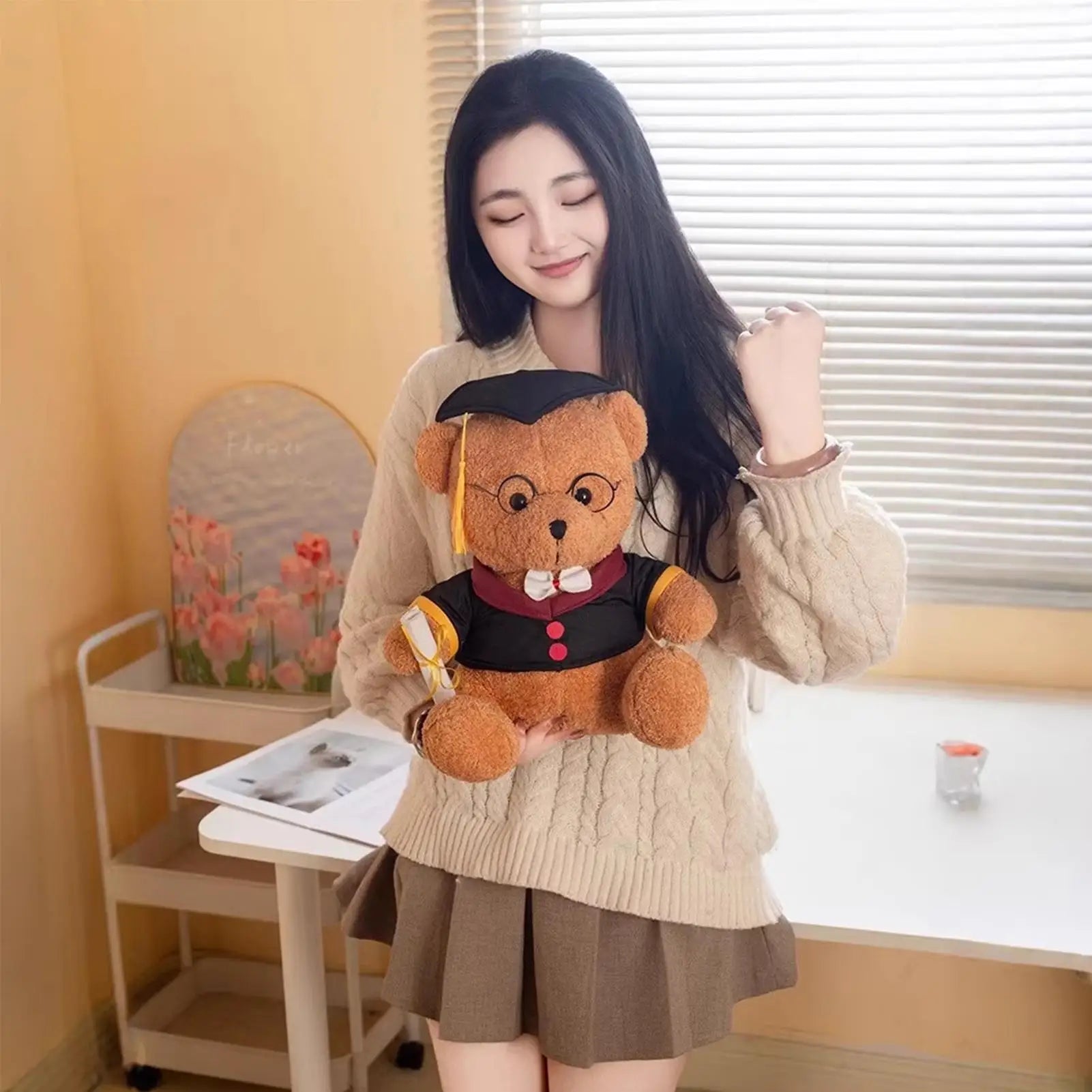 Stuffed Bear With Hat Cute Soft Toys Adorable Figure Stuffed Animal Plush For Women Men Kids Girls Boys Home Bedroom Living Room Zpaxo