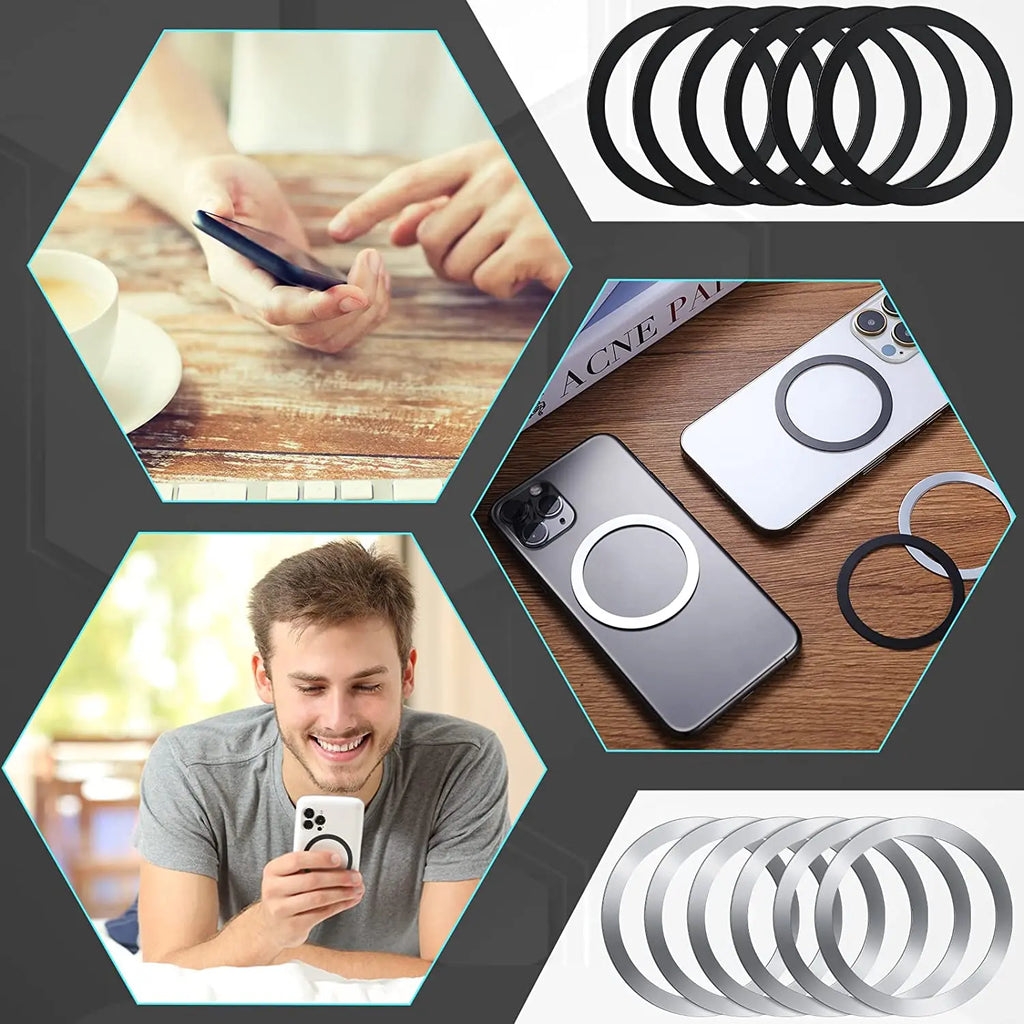 Universal Magnetic Metal Plate Ring Magsafe Wireless Charger Iron Zpaxo