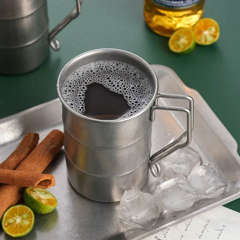 304 Stainless Steel Vintage Outdoor Marco Cup, Water Cup, Industrial Style, Creative Coffee, Camping, Picnic, Beer Coffee Mug Zpaxo