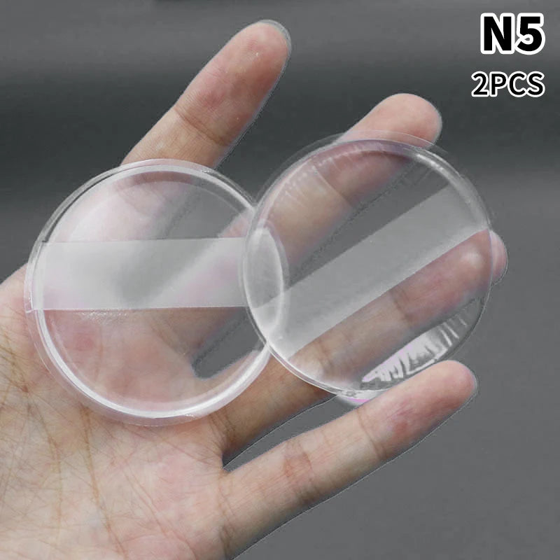 Transparent Soft Silicone Puff Sponge for Cosmetic Face Foundation Easy clean Makeup tools Avoid Waste Air Cushion Powder Puff Zpaxo round-2pcs