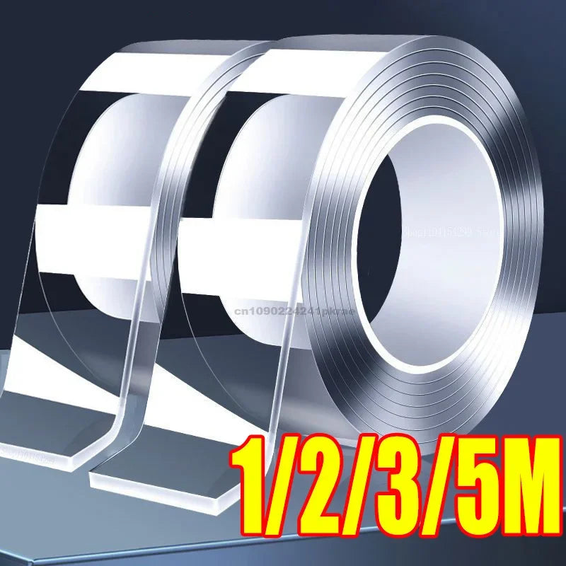 Transparent Double Sided Tape Nano Tape Waterproof Wall Stickers Reusable Heat Resistant Bathroom Home Decoration Tapes Zpaxo