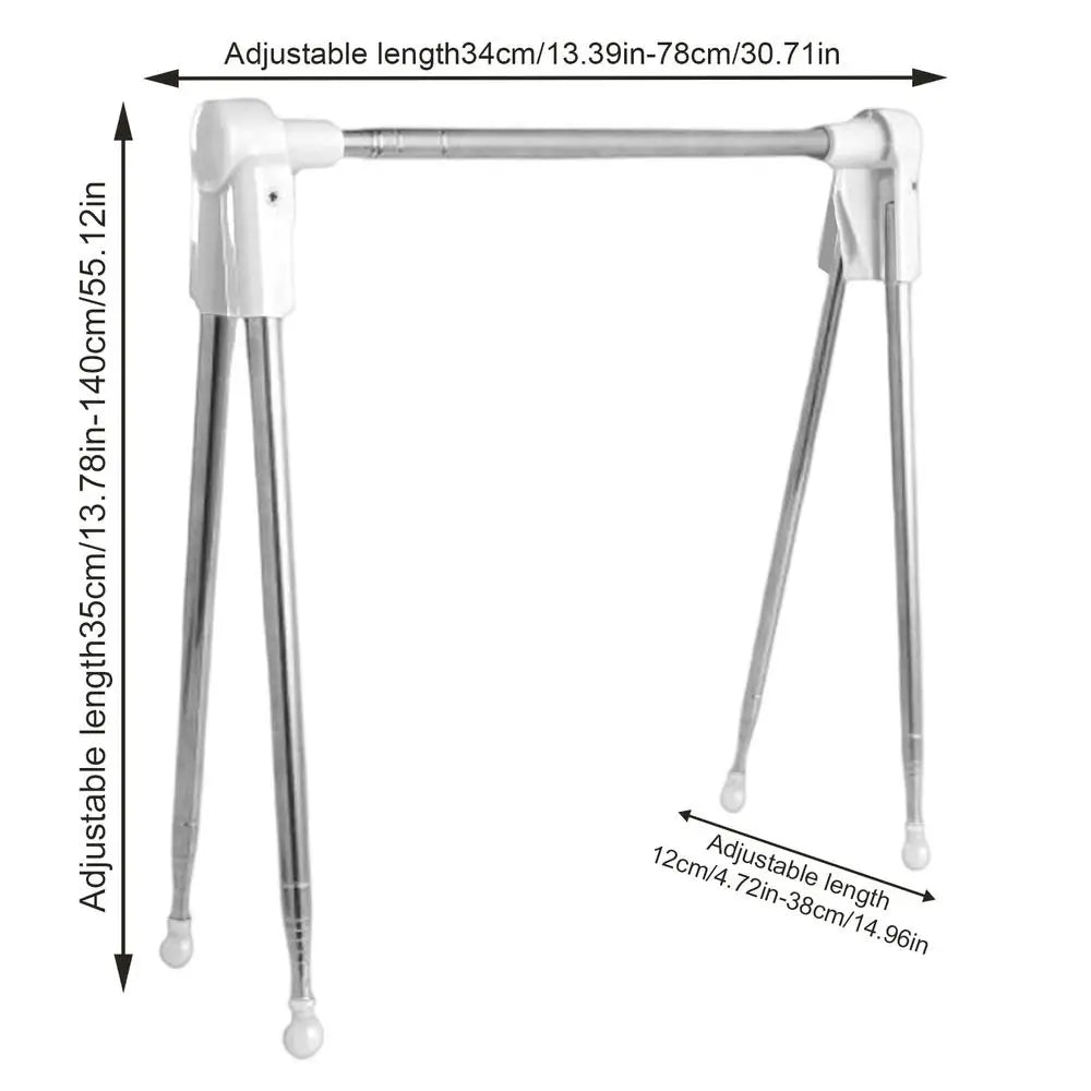 Foldable Clothes Drying Rack Stainless Steel Telescopic Garment