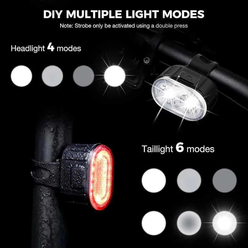 Heinast Bike Lighting Front and Rear Lights Bicycle Lamp Led Cycling Light Bike Flashlight for Bicycle Front Taillight Lantern Zpaxo