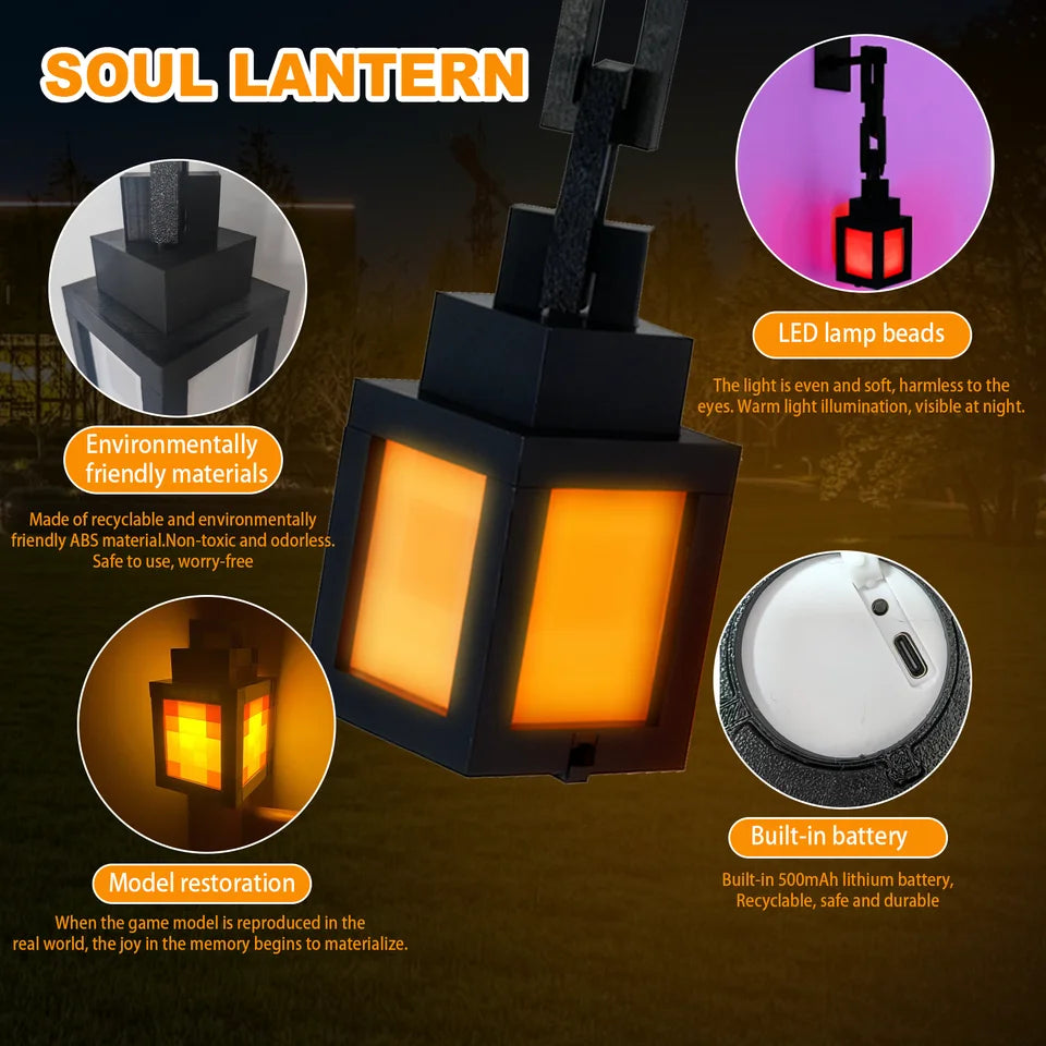 Pixel Lantern Night Light – 16 Color LED Mood Light & Remote