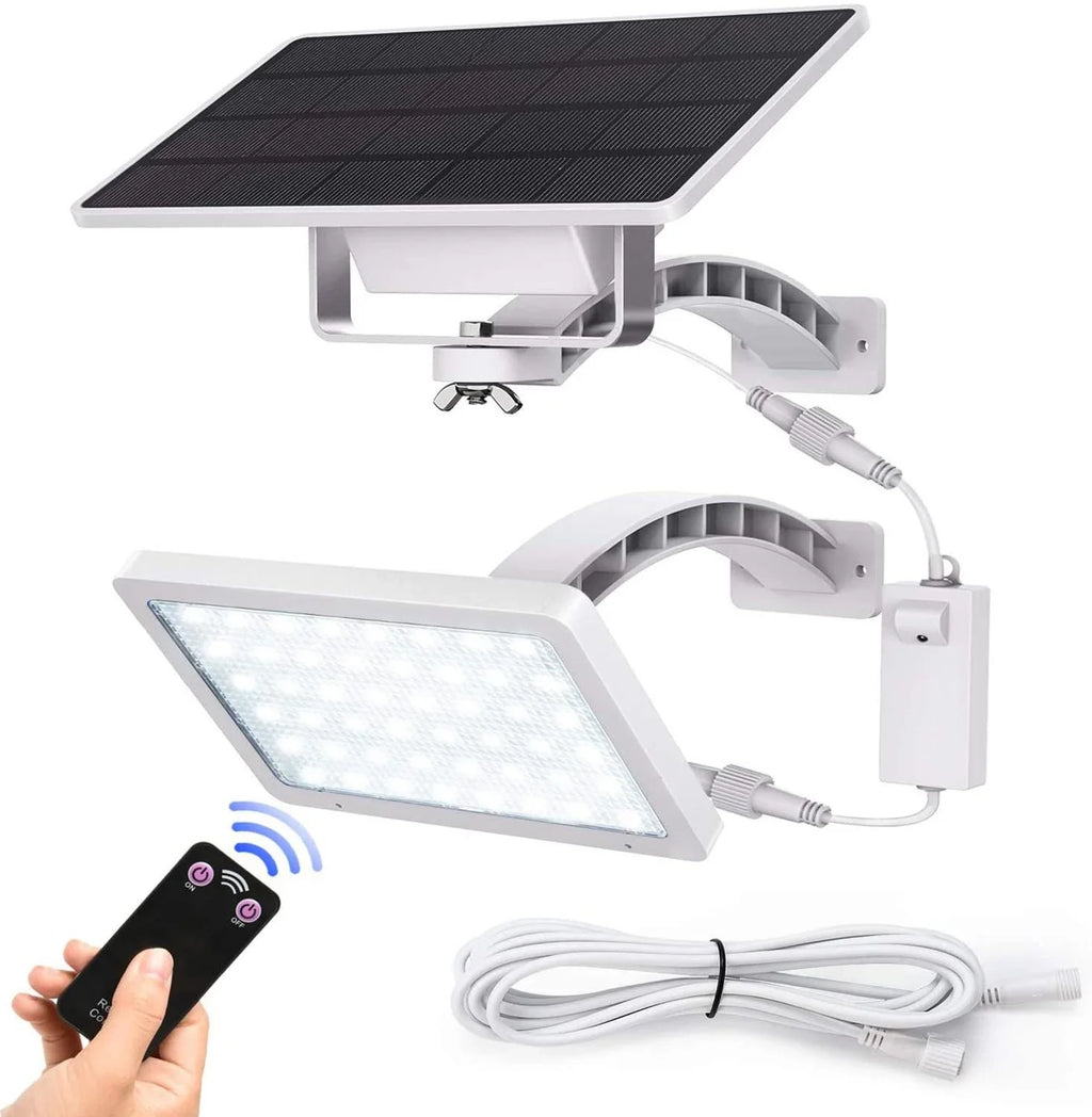 Solar 48LED Lights Outdoor Waterproof Indoor Remote Wall Split Lamp Zpaxo White-Remote Warm White China Mainland