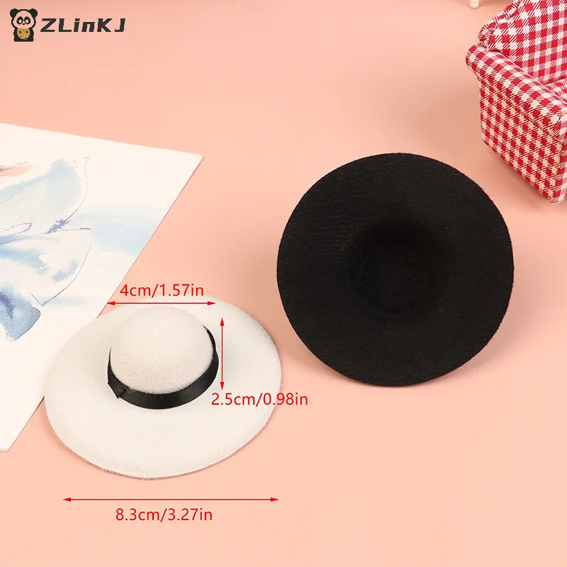 ▶1PCS Miniature Doll Top Hat Craft Hats Mini Dollhouse DIY ToysFit for 11.5"-12"(30cm) Doll Clothes Accessories Zpaxo