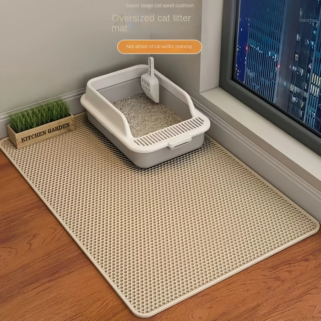 90X60CM Cat Litter Mat Waterproof Double Layer Pet Litter Box Mat Pet Toilet Cat Mat Nonslip Sand Cat Washable Mat Pet Clean Zpaxo YELLOW 60x90cm