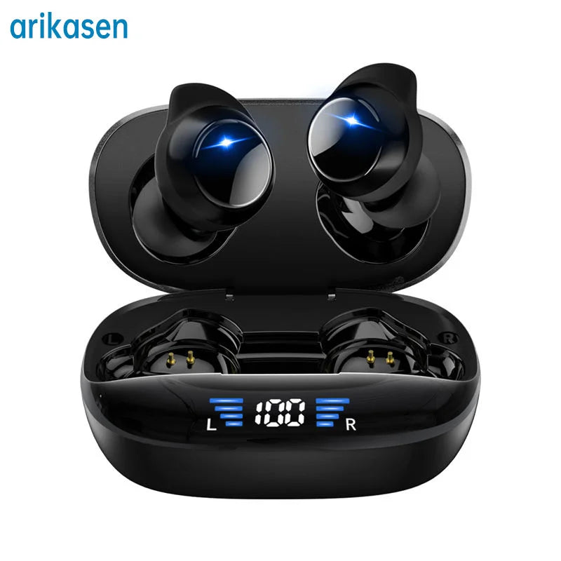 Wireless Earbuds 5 3 Headphones 48Hrs Music Bluetooth Earphones Zpaxo black
