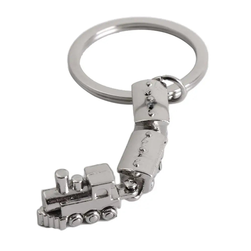Train Model Mini Train Model Alloy Keychain Metal Movable Joint Movable Joint Train Keyring Alloy Creative Train Model Keychain Zpaxo