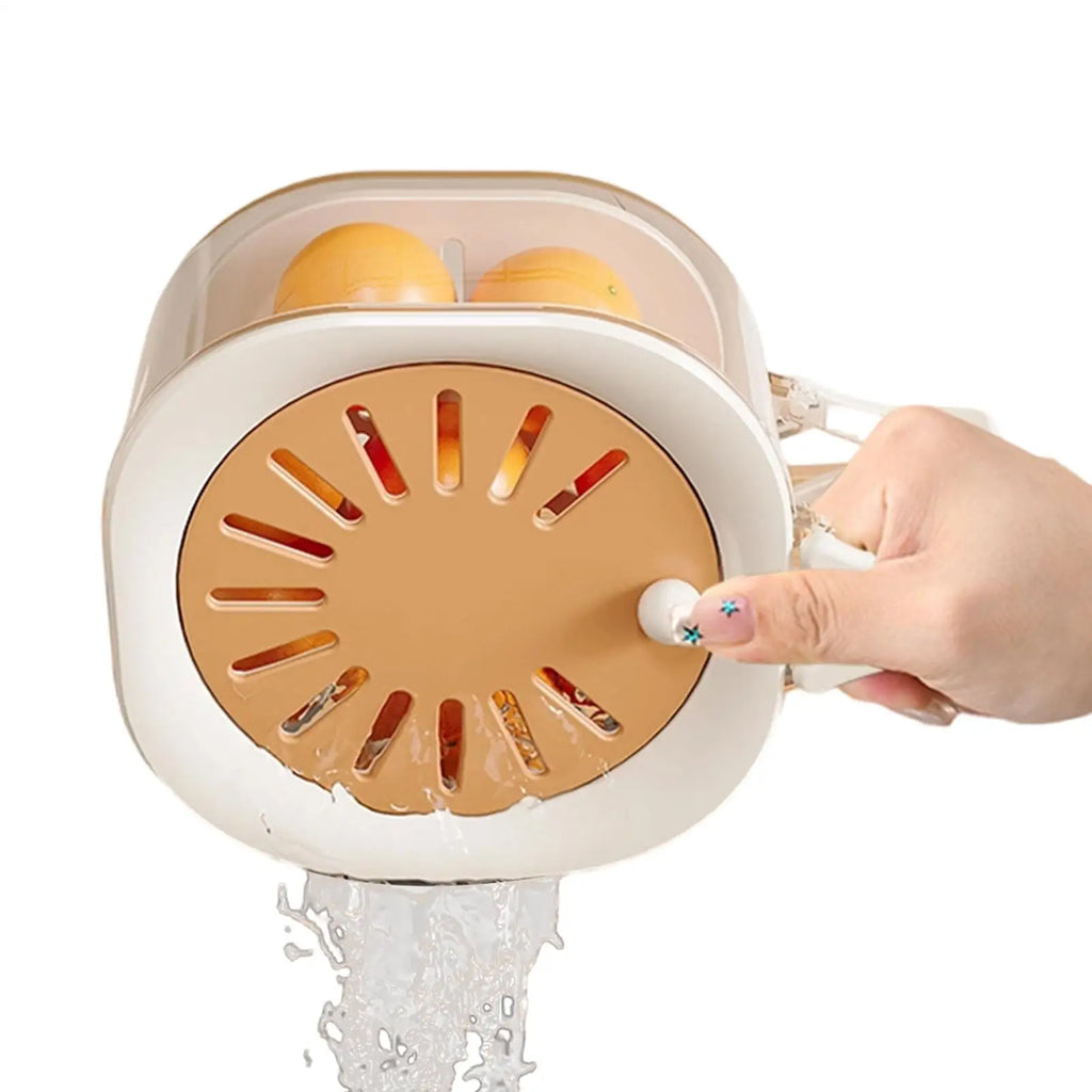 2-in-1 Fruit Washing Bowl & Drain Basket with Foldable Handle Fruit Drain Basket Zpaxo