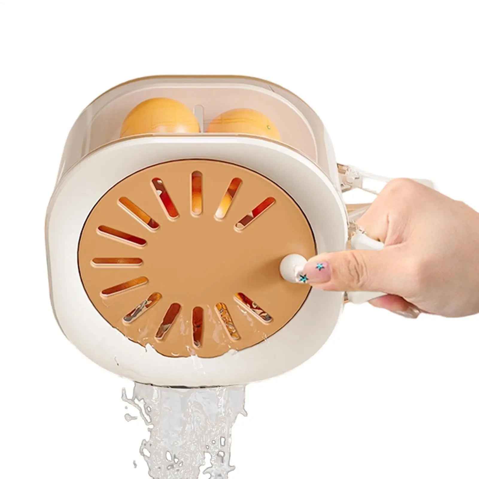 2-in-1 Fruit Washing Bowl & Drain Basket with Foldable Handle Fruit Drain Basket Zpaxo
