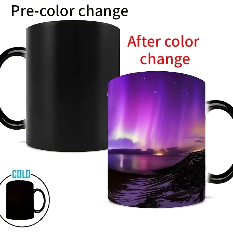 Aurora Borealis Temperature Sensing Mug Color-changing Ceramic Coffee Zpaxo
