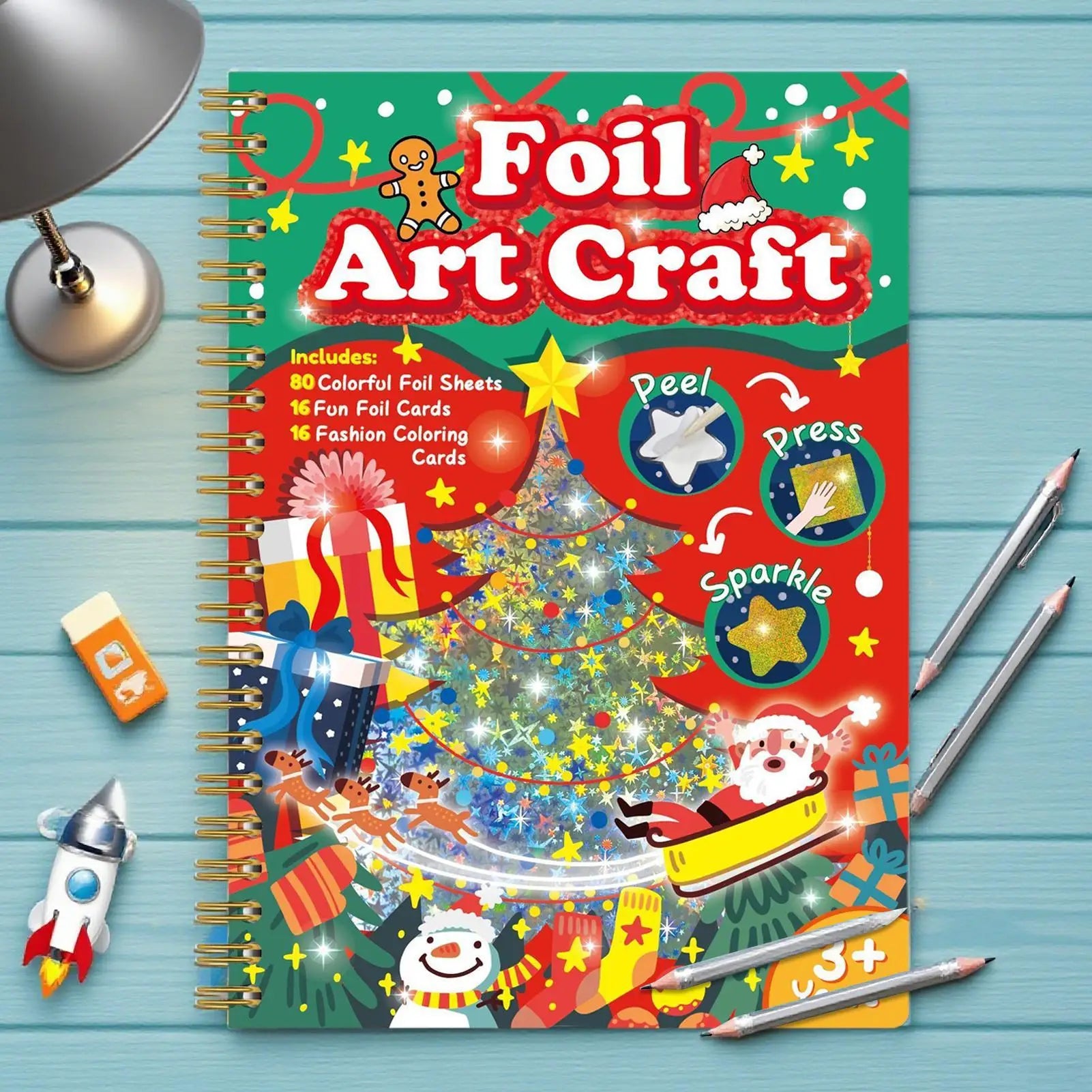 Kid Foil Craft Kit Peel-and-Press Foil Art Craft Activity For Child Paper Crafting Kits For Family Daughter Son Youth Teens Zpaxo
