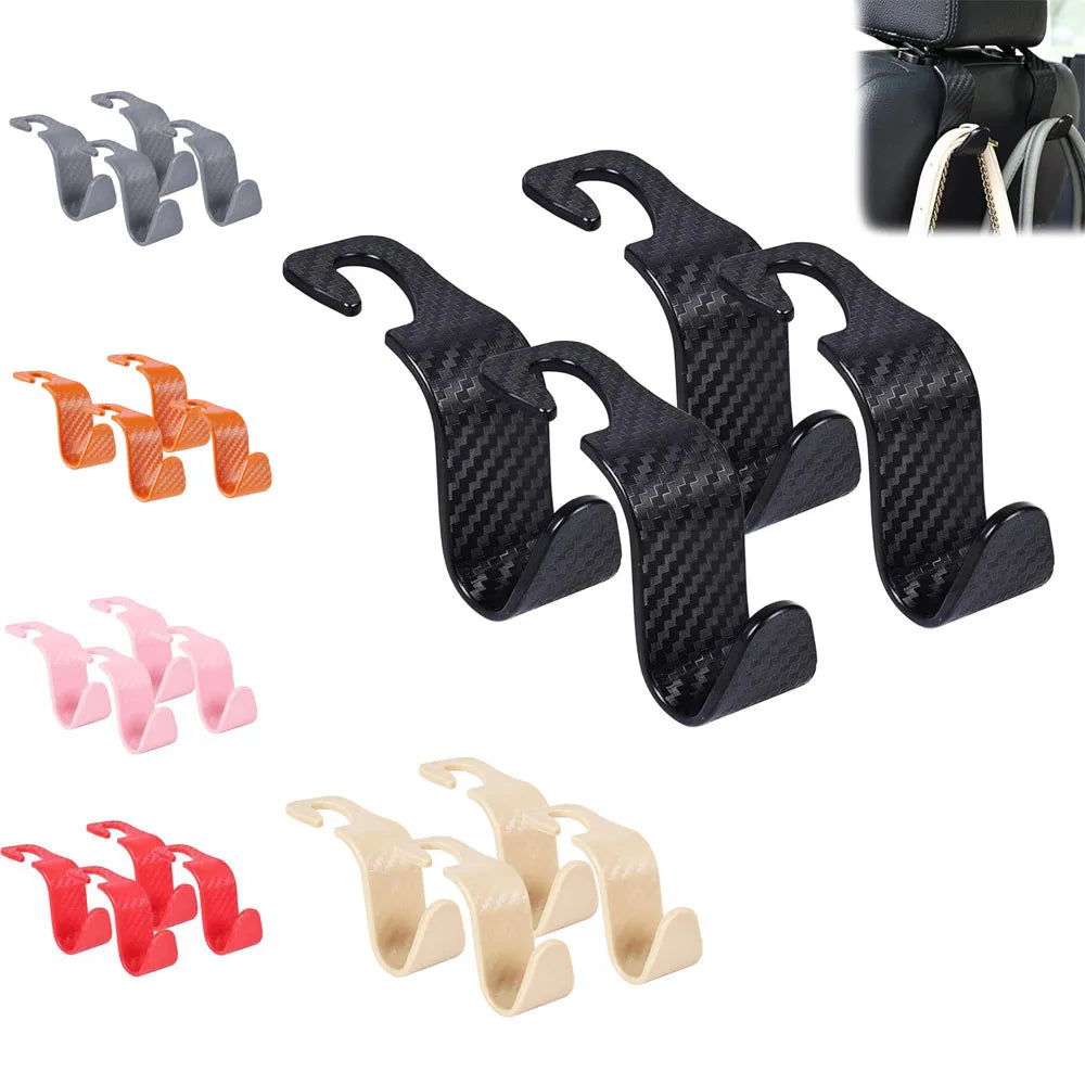 Car Seat Headrest Hooks 4-Pack – Universal Car Hanger Organizer
