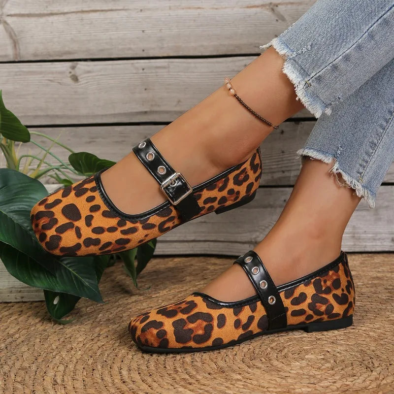 Spring Autumn Women's Square Closed Toe Comfortable Single Shoes Zpaxo