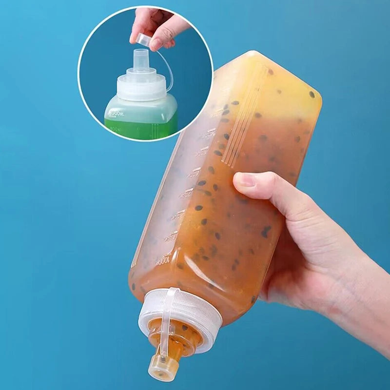 600/800/1000ML Kitchen Seasoning Salad Sauce Olive Oil Bottle Squeeze Sauce Bottles Condiment Dispenser Large Mouth Dustproof Zpaxo