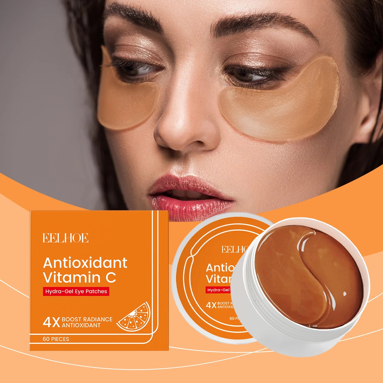 60pc Vitamin C Eye Patches – Puffiness, Dark Circles & Hydration Under Eye Patches Zpaxo