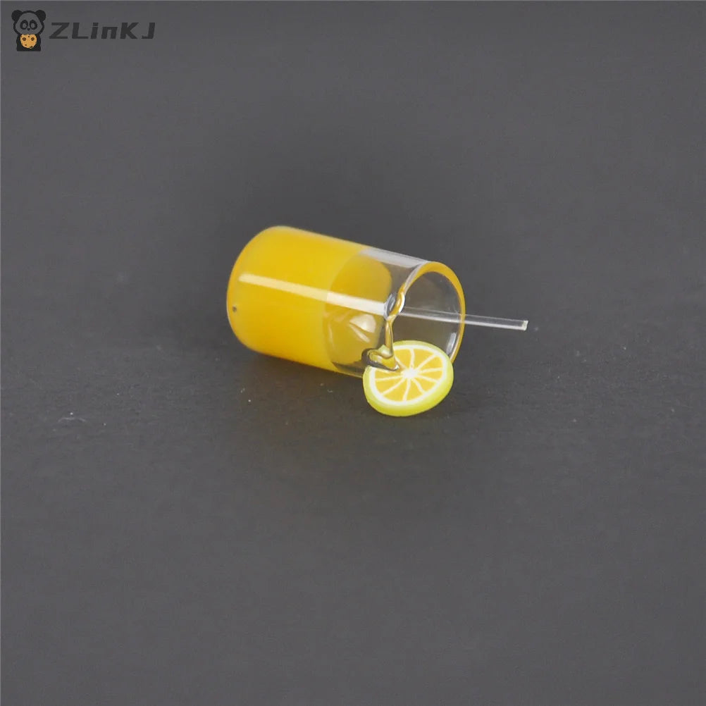 ▶2Pcs Mini Lemon Water Cup 1:12 Dollhouse Accessories Toy Zpaxo
