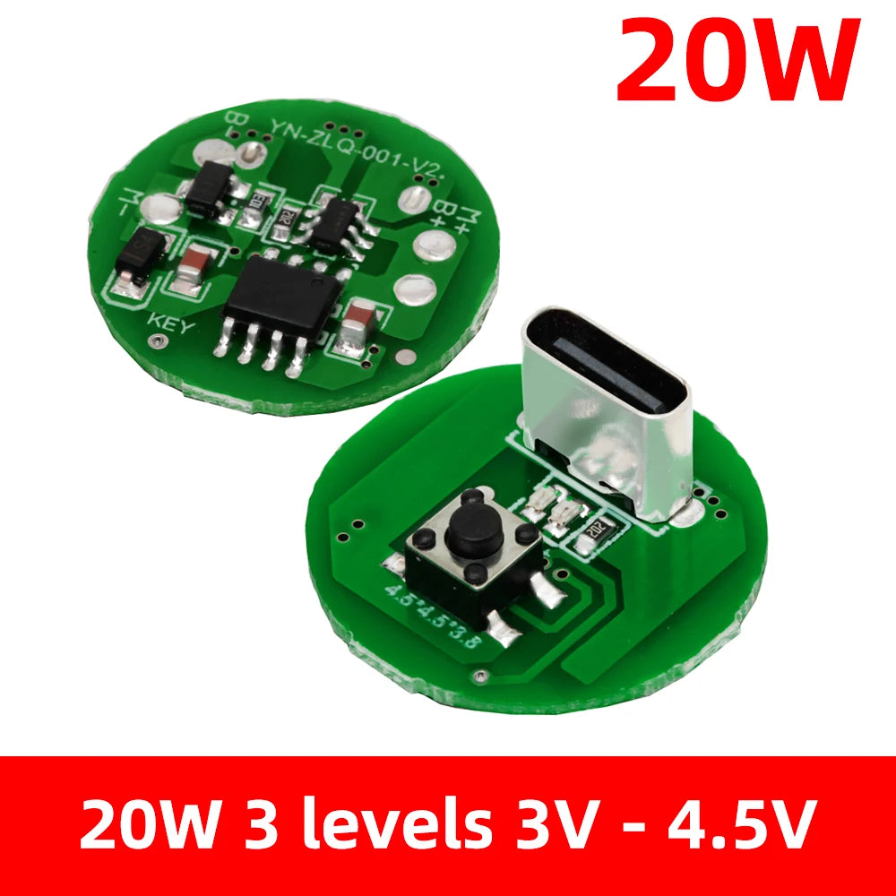1S 3V 20W LED 10W-20W 3 2v-4 2v Type-c Three-speed Driver Board Zpaxo 10w-20w 3-4.5v 1pcs